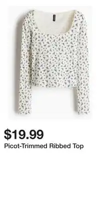 H&M Picot-Trimmed Ribbed Top offer