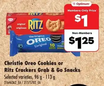 No Frills Christie Oreo Cookies or Ritz Crackers Grab & Go Snacks offer