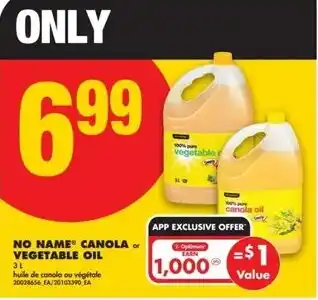 No Frills No name canola or vegetable oil offer