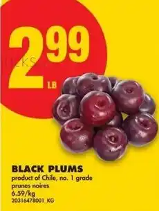 No Frills Black plums offer