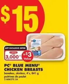 No Frills Pc blue menu chicken breast offer