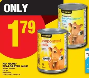 No Frills No name evaporated milk offer