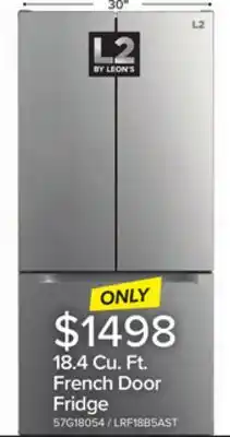 Leon's L2 Stainless Steel French Door Refrigerator (18.4 Cu.Ft.) - LRF18B5AST offer