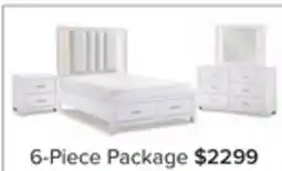 Leon's Paris 6-Piece Queen Storage Bedroom Package - White, Silver offer