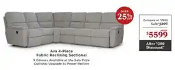 La Z Boy Ava 4-Piece Fabric Reclining Sectional offer