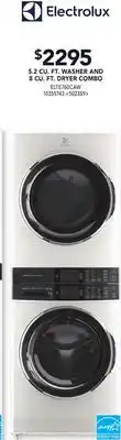 RONA ELECTROLUX 5.2 CU. FT.WASHER AND 8 CU. FT. DRYER COMBO offer