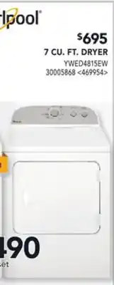 RONA 7 CU. FT. DRYER offer