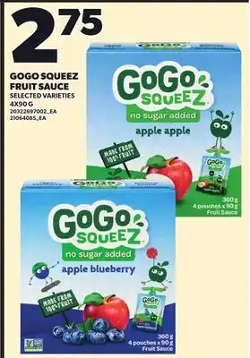 Independent City Market GOGO SQUEEZ FRUIT SAUCE, 4X90 G offer