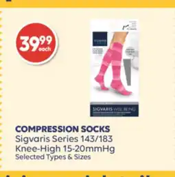 Wellwise by Shoppers Sigvaris Series 143/183 Knee-High 15-20mmHg COMPRESSION SOCKS offer