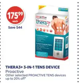 Wellwise by Shoppers Proactive THERA3+ 3-IN-1 TENS DEVICE offer