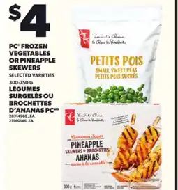 Independent City Market PC FROZEN VEGETABLES OR PINEAPPLE SKEWERS, 300-750G offer