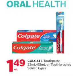 Rexall COLGATE Toothpaste 52mL-95mL or Toothbrushes offer