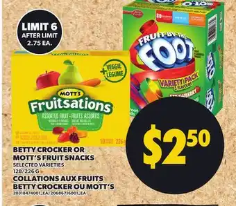 Independent City Market BETTY CROCKER OR MOTT'S FRUIT SNACKS, 128/226 G offer