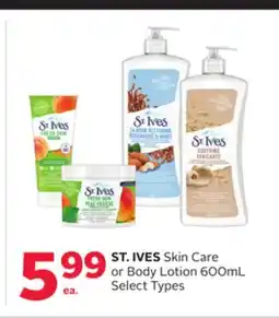 Rexall ST. IVES Skin Care or Body Lotion offer