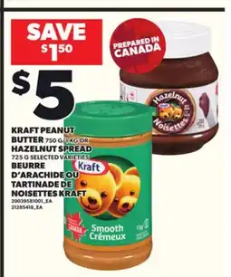 Independent City Market KRAFT PEANUT BUTTER, 750G/1KG OR HAZELNUT SPREAD, 725G offer