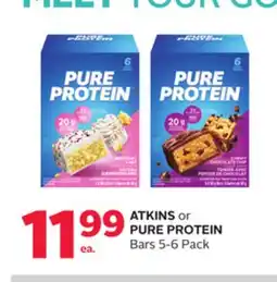 Rexall ATKINS or PURE PROTEIN Bars 5-6 Pack offer