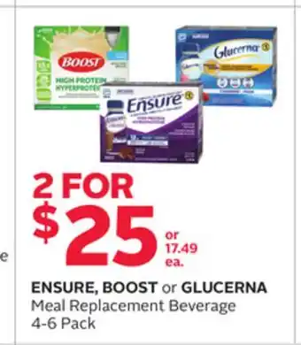 Rexall ENSURE, BOOST or GLUCERNA Meal Replacement Beverage offer