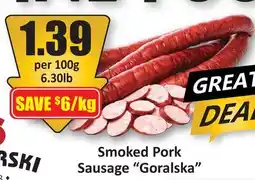 Starsky Smoked Pork Sausage Goralska offer