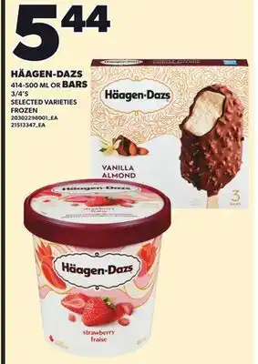 Independent City Market HÄAGEN-DAZS 414-500 ML OR BARS 3/4' S offer