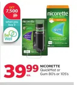 Rexall NICORETTE QuickMist or Gum 80' s or 105' s offer