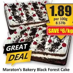 Starsky Maraton's Bakery Black Forest Cake offer