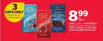 Rexall LINDT Lindor or GHIRARDELLI Bagged Chocolate offer