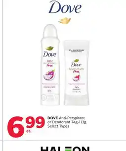 Rexall DOVE Anti-Perspirant or Deodorant offer