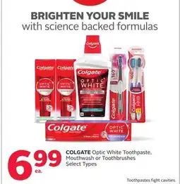 Rexall COLGATE Optic White Toothpaste, Mouthwash or Toothbrushes offer