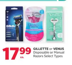 Rexall GILLETTE or VENUS Disposable or Manual Razors offer