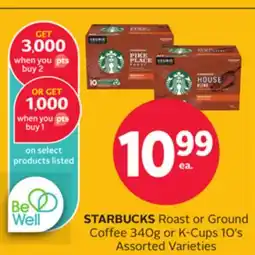 Rexall STARBUCKS Roast or Ground Coffee 340g or K-Cups 10's offer