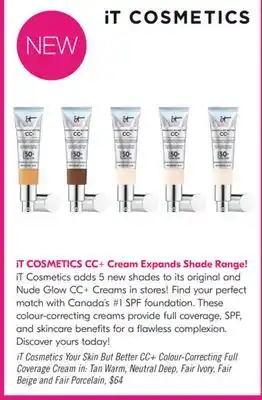 Shoppers Drug Mart iT Cosmetics Your Skin But Better CC+ Colour-Correcting Full Coverage Cream offer