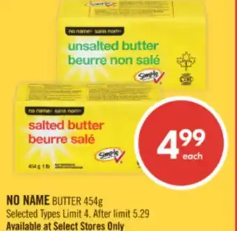 Shoppers Drug Mart NO NAME BUTTER offer