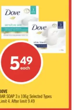 Shoppers Drug Mart DOVE BAR SOAP offer