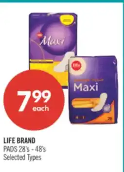 Shoppers Drug Mart LIFE BRAND PADS offer