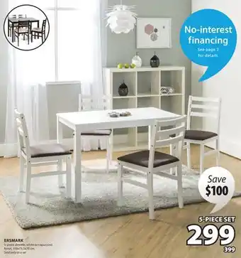 JYSK ERSMARK 5-piece dinette, white or capuccino offer