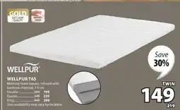 JYSK WELLPUR T65 Memory foam topper offer