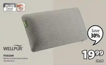 JYSK WELLPUR FOSSAN Memory foam travel pillow offer