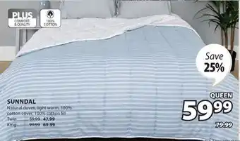 JYSK SUNNDAL Natural duvet offer