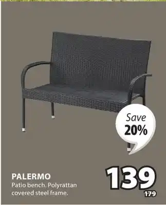 JYSK PALERMO Patio bench offer