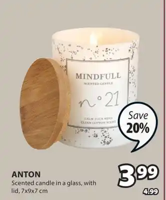 JYSK ANTON Scented candle in a glass offer