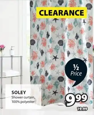 JYSK SOLEY Shower curtain 100% polyester offer