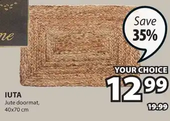 JYSK IUTA Jute doormat offer