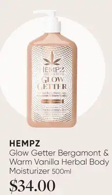 Chatters Salon HEMPZ Glow Getter Bergamont & Warm Vanilla Herbal Body Moisturizer offer