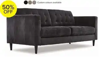 Leon's Anthena Polyester Sofa - Charcoal offer