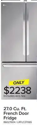 Leon's LG Stainless Steel French Door Smart Counter-Depth MAX Refrigerator (27 cu. ft.) - LRFLC2706S offer