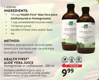 Ki Nature & Santé HEALTH FIRST ALOE VERA JUICE offer