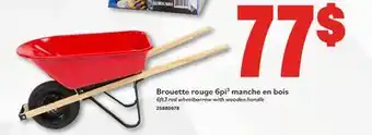 Matériaux Pont Masson 6 cu.ft. Red Wheelbarrow with wood handle offer