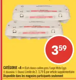 Pharmaprix CATÉGORIE A Large White Eggs offer