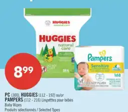 Pharmaprix PC (300), HUGGIES (112 - 192 or PAMPERS (112 - 216) Baby Wipes offer