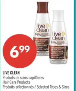 Pharmaprix LIVE CLEAN Hair Care Products offer